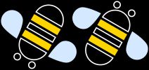 Logo: Two stylized bees